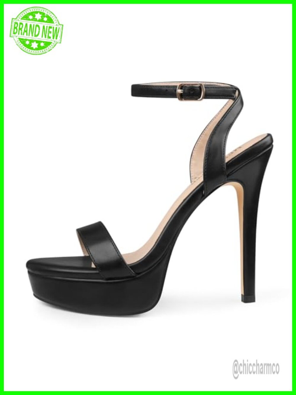 Open Toe Stiletto High Heels Ankle Strap Buckle Party Evening Prom Dressy Heels